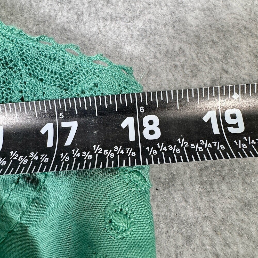 Gap Womens Mint Green Cami Tank Top Size M Eyelet Lace Trim - Picture 10 of 12